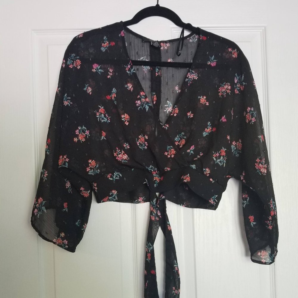 Forever 21 Sheer Floral Blouse